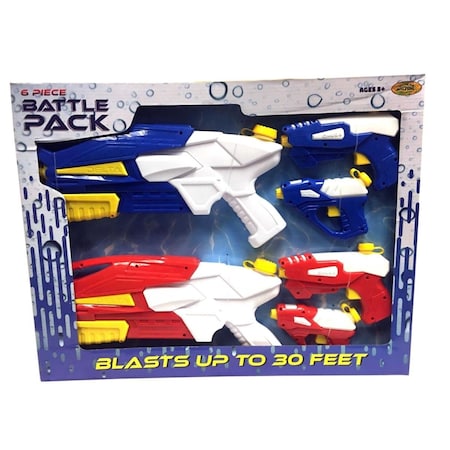 Water Sports Battlepack Toy Water Guns - 6 Piece WA572143